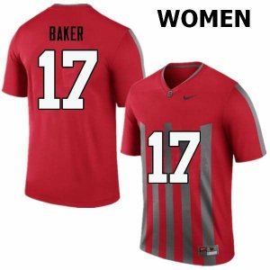 Women's Ohio State Buckeyes #17 Jerome Baker Throwback Nike NCAA College Football Jersey Special PUR6244MU